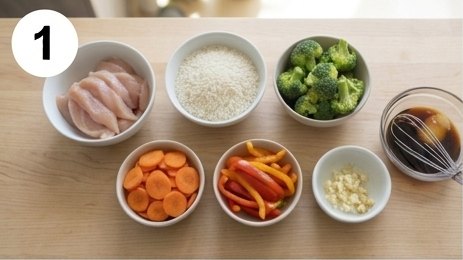 Chicken Teriyaki Rice Bowl, step 1