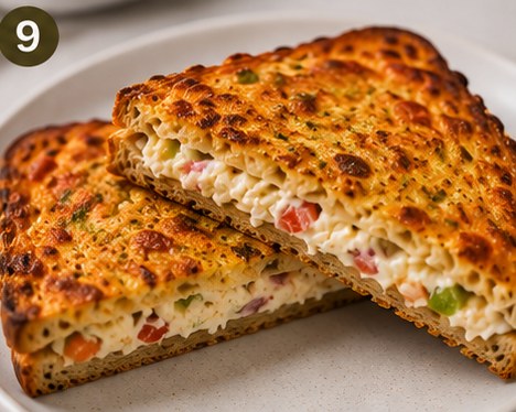 Crispy Paneer (Cottage Cheese) & Veggie Protein Toast