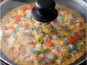 Moong Dal Chilla Pizza (Lentil Pancake Pizza), step 7