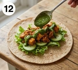 Paneer Tikka Wrap, step 12