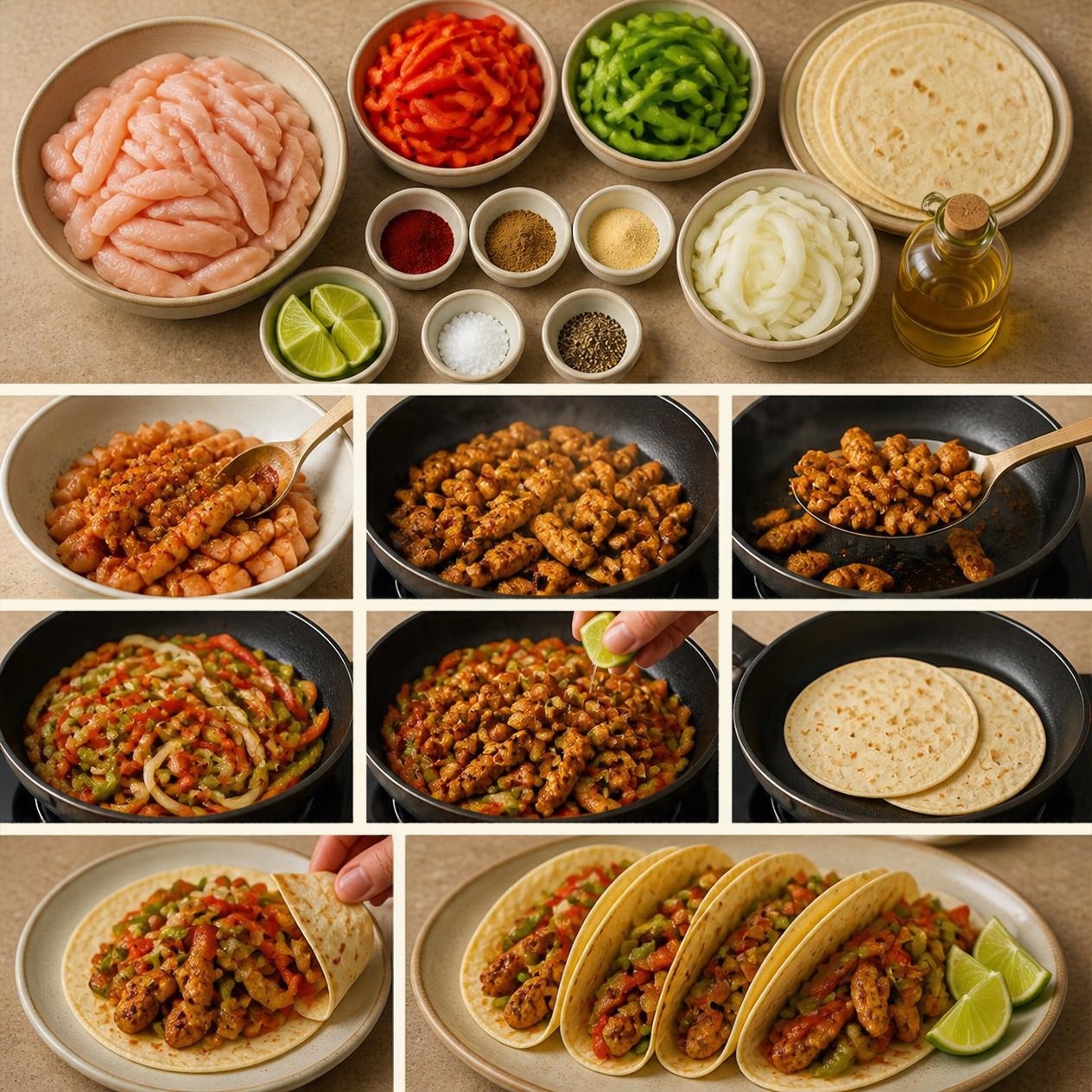 Chicken and Vegetable Fajitas