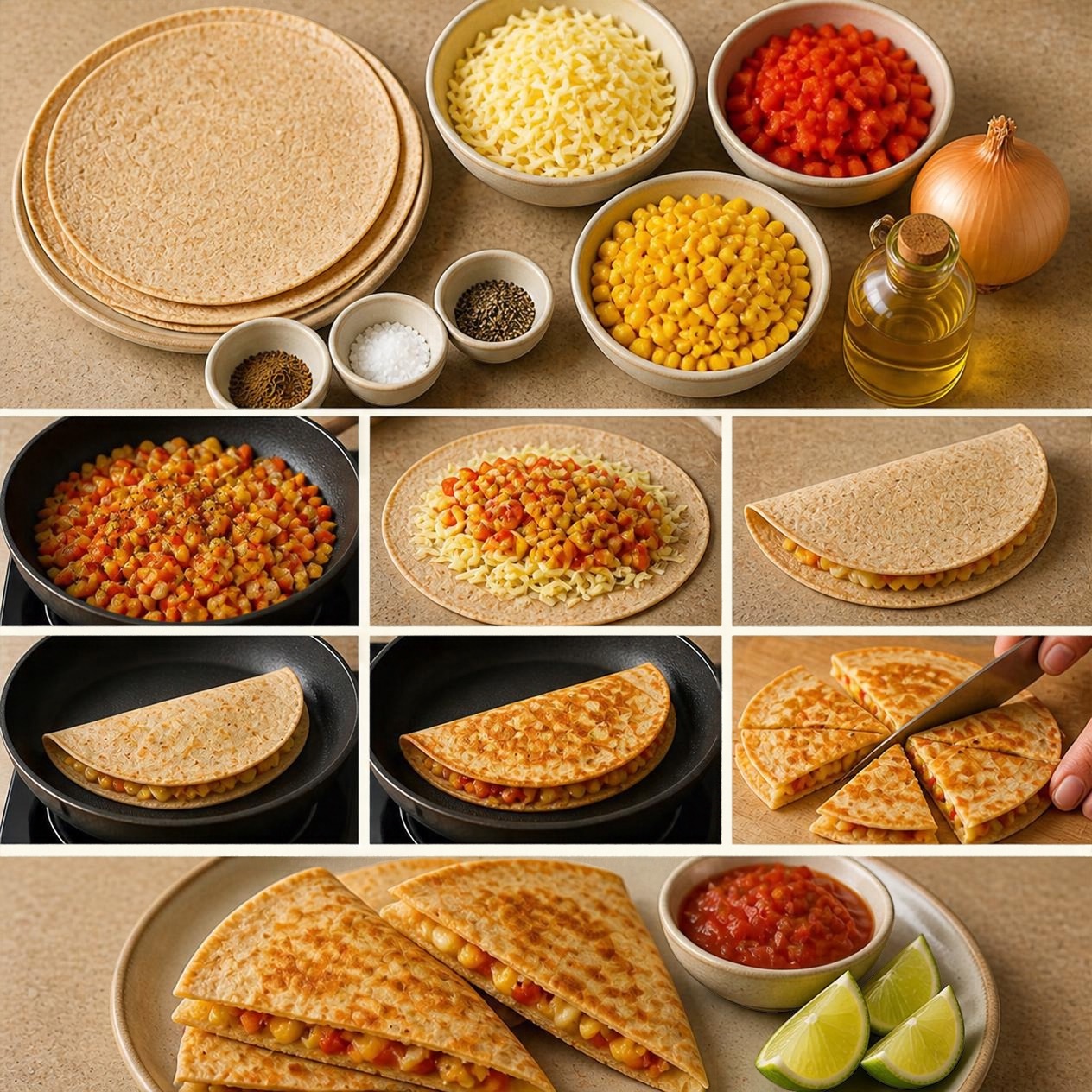 Vegetarian Cheese Quesadillas