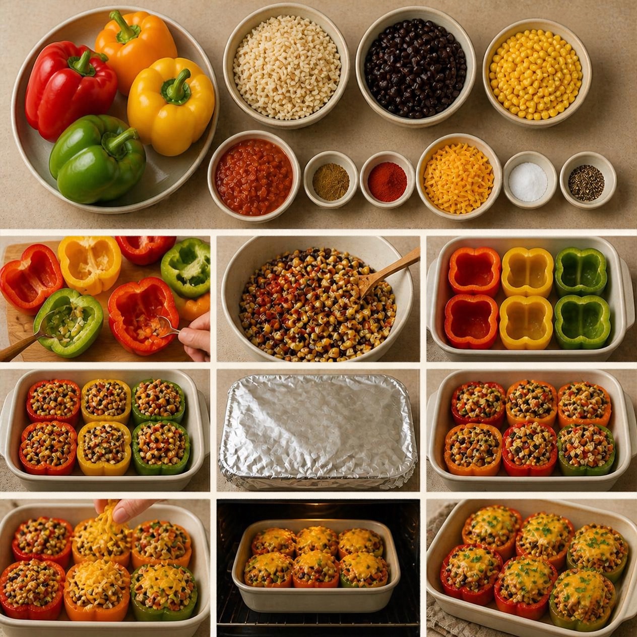 Vegetarian Mexican Stuffed Peppers