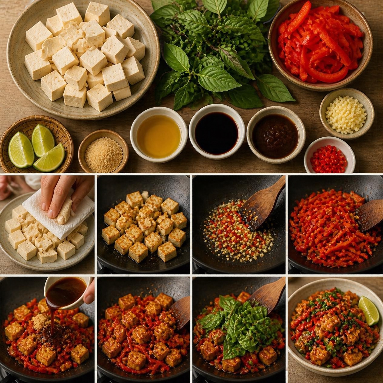 Thai Basil Tofu Stir-Fry