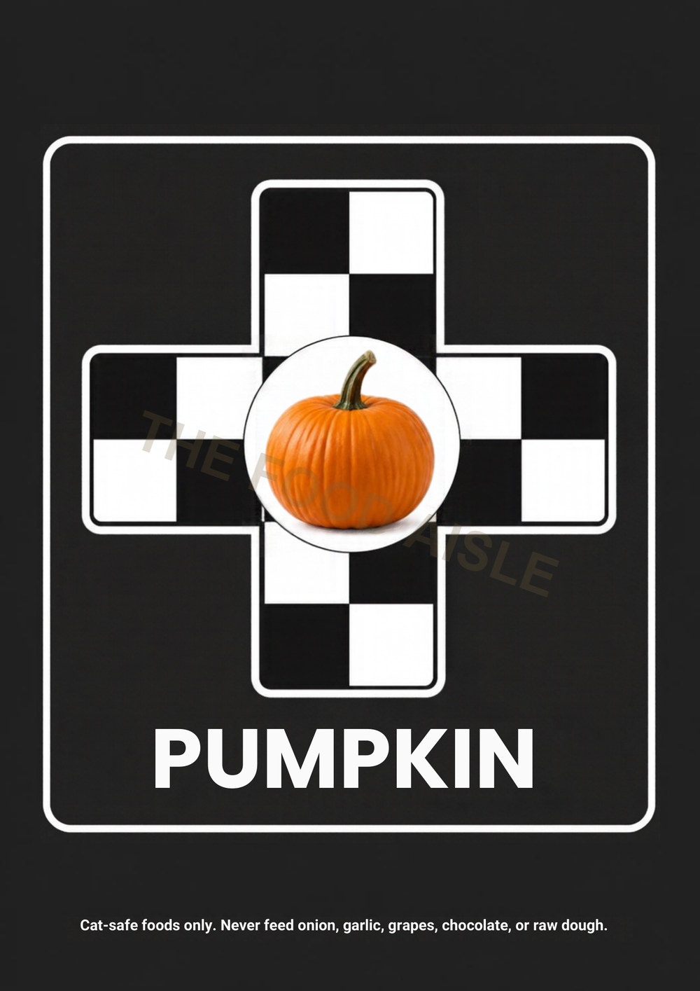 Printable A4 cat choice tile showing pumpkin in blue and yellow