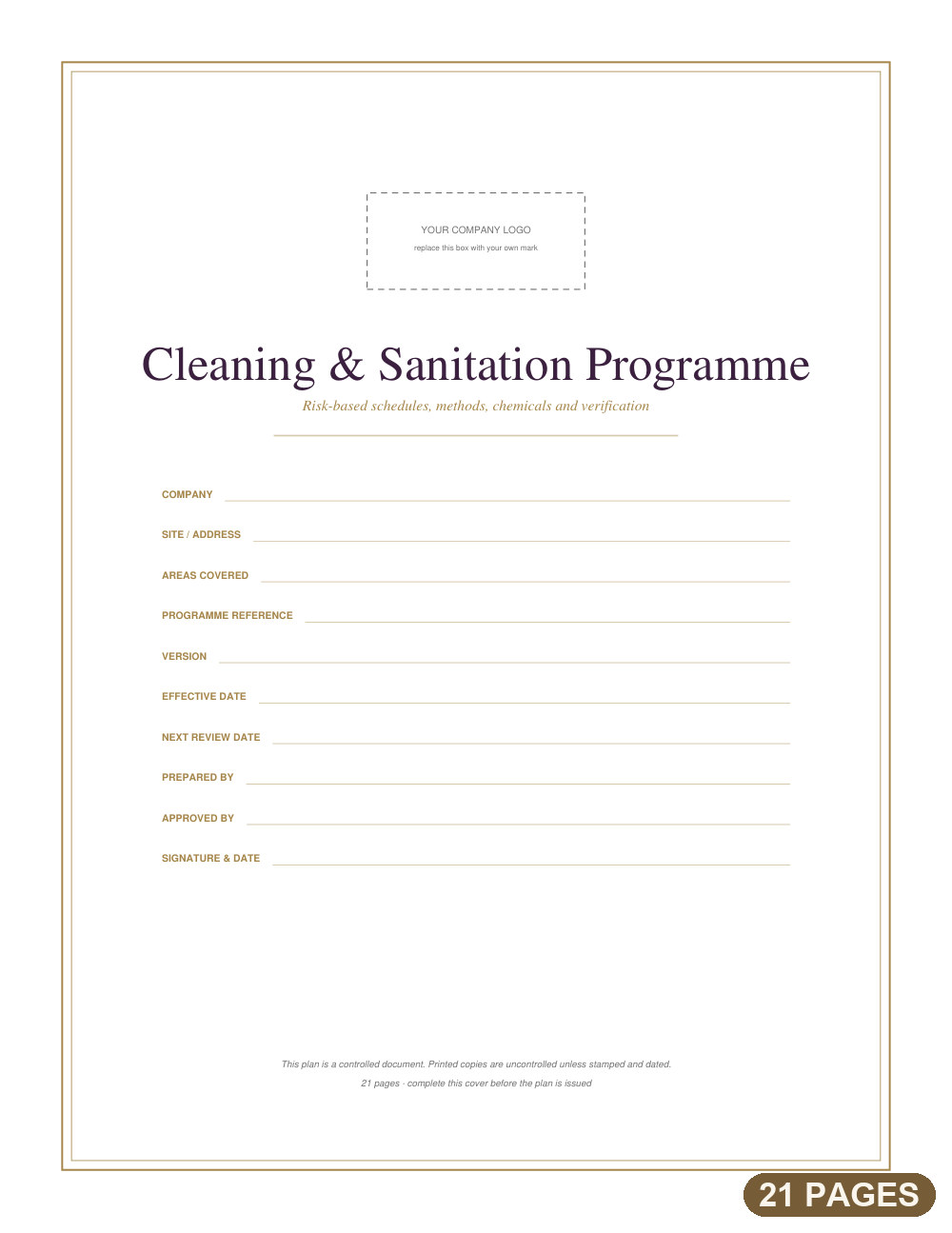Cleaning & Sanitation Schedule preview
