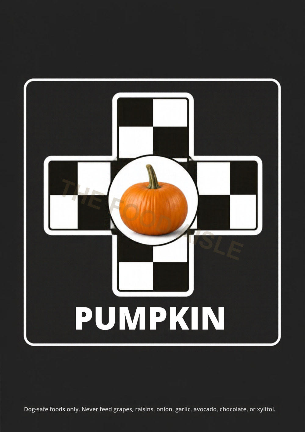 Printable A4 dog choice tile showing pumpkin in blue and yellow