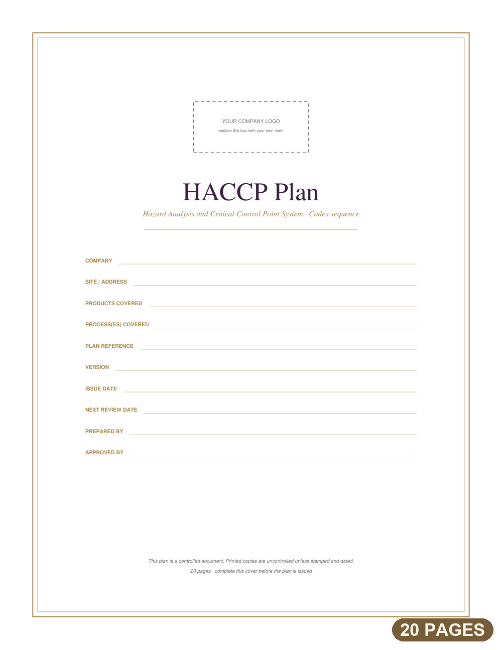 HACCP Plan Starter preview