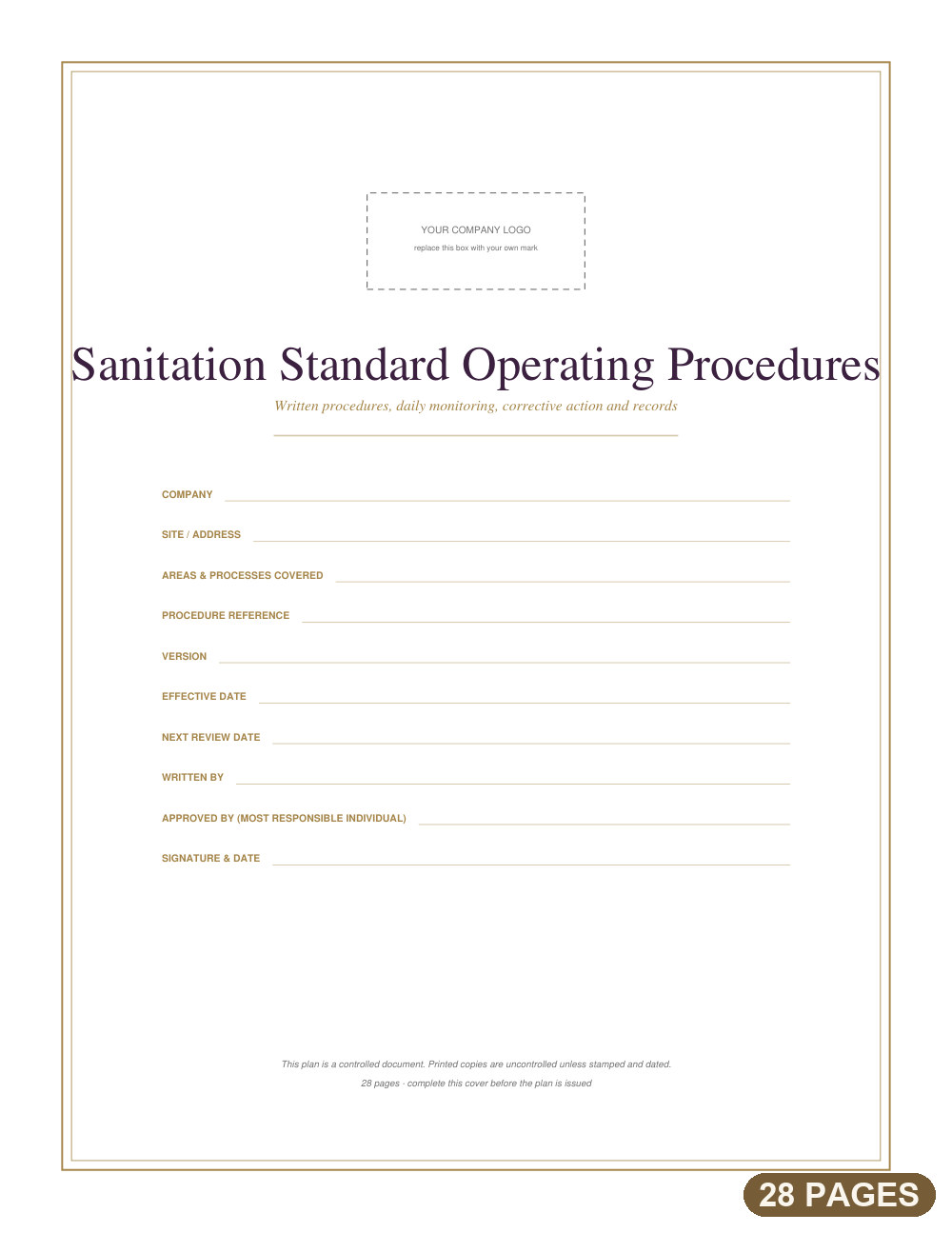 Sanitation SOP Templates preview